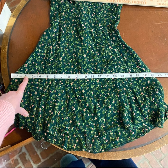 Reformation Niara Boho Tie Straps Smocked Floral Mini Dress In Coriander size 4 - Picture 7 of 10